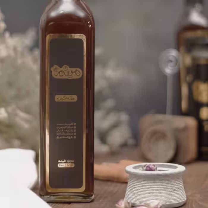 سرکه انگبین اعلا طبیعی (با عسل طبیعی) با ظرف شیشه ای 