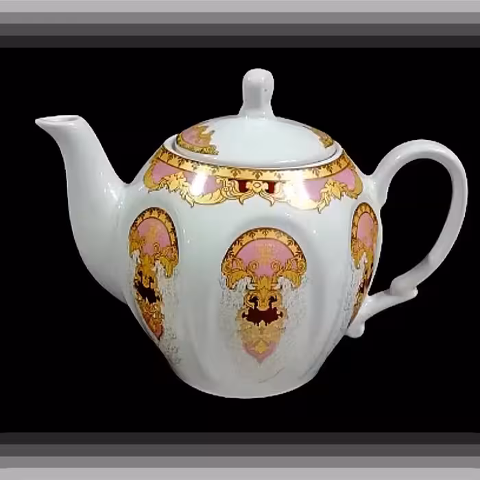 قوری چینی طرح دار سایز بزرگ 