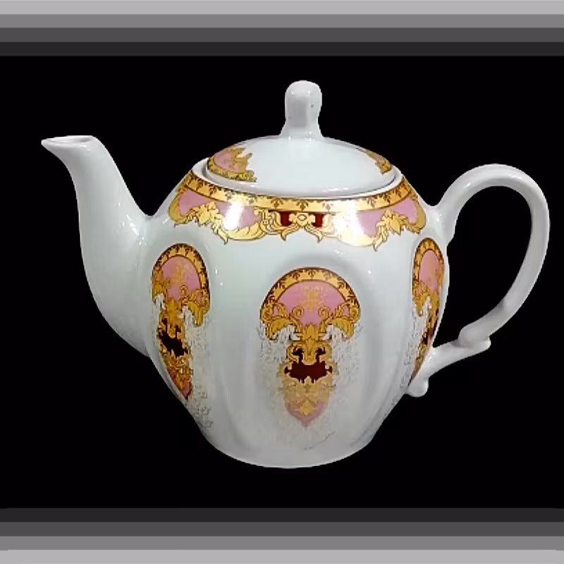 قوری چینی طرح دار سایز بزرگ