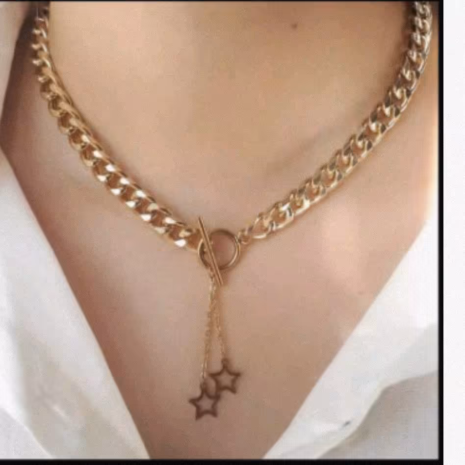 گردنبند کارتیر و قفل تی و ستاره 