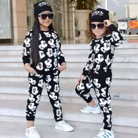 ست سه تیکه میکی موس اسپرت تمام چاپ همراه با کلاه