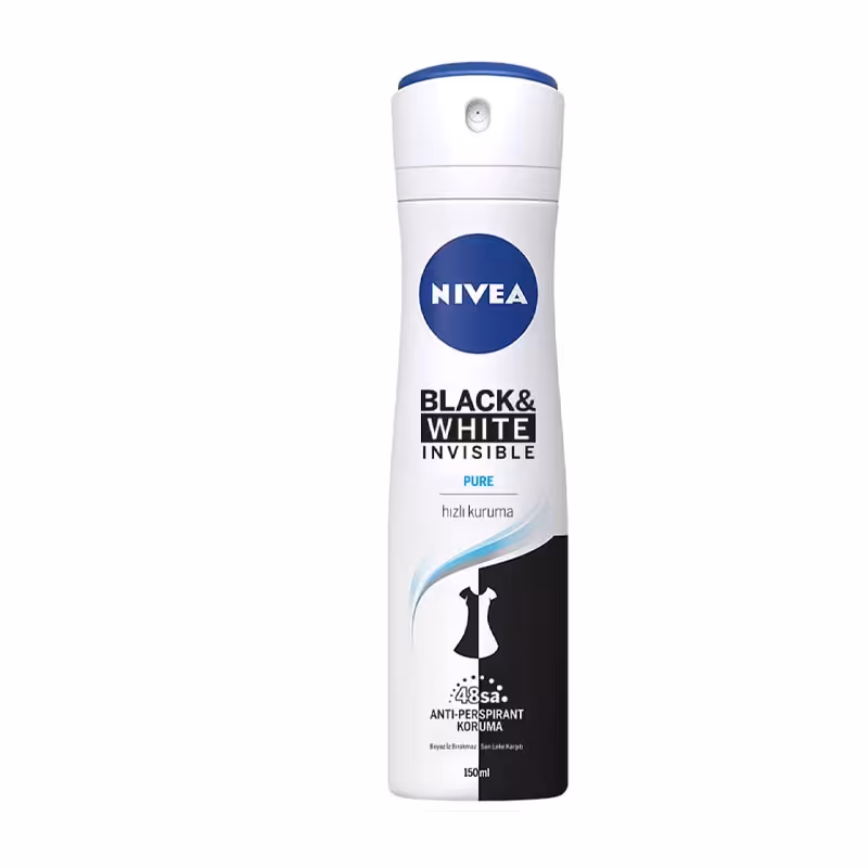 اسپری ضد تعریق زنانه مدل Black & White Invisible Pure نیوا 150 میل