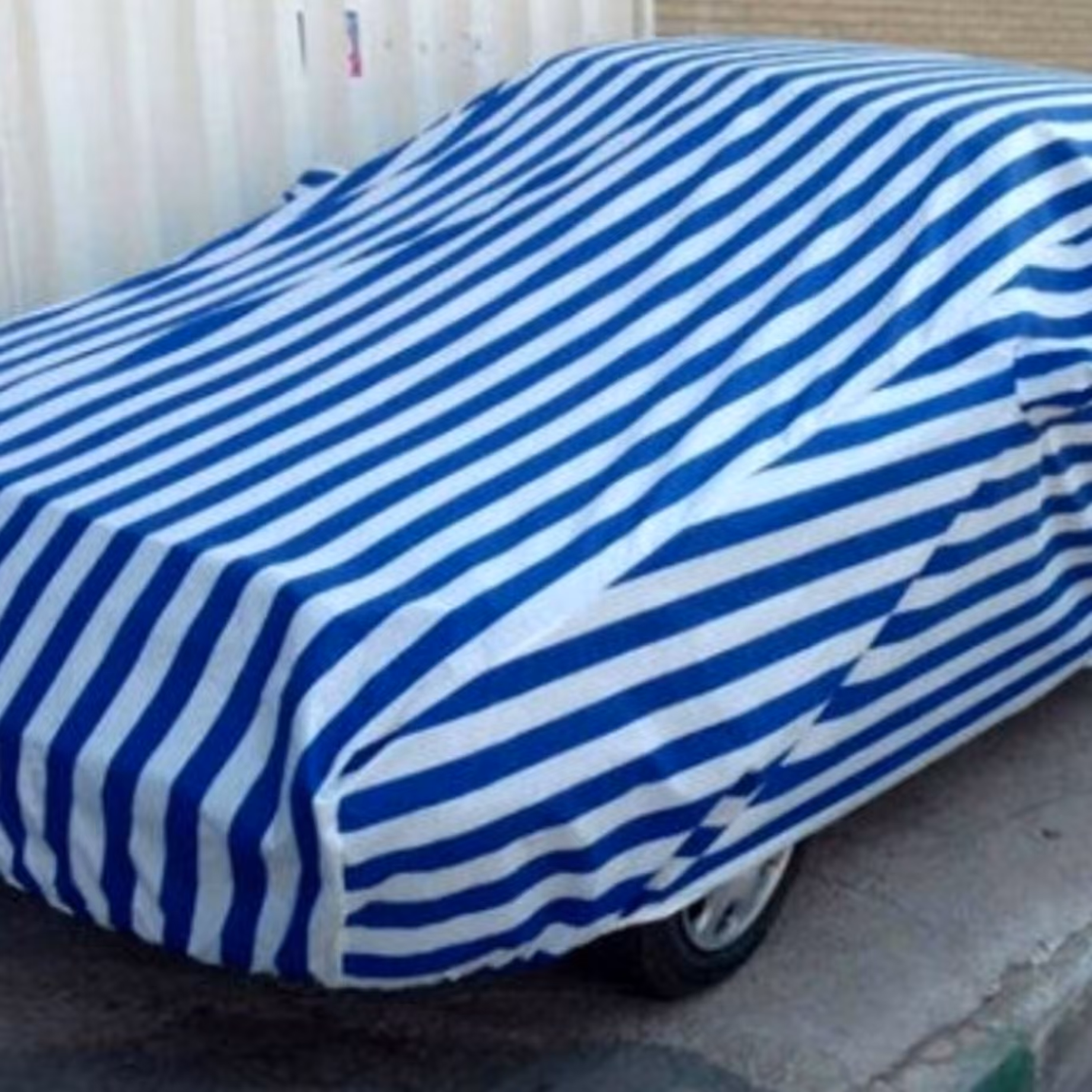 چادر ضد آب خودرو پژو سمند رنگ سفید آبی