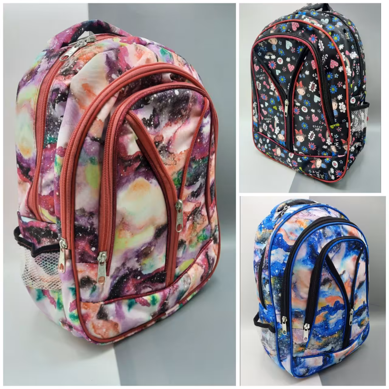 کوله مدرسه  پروانه ای         جنس پارچه خارجی