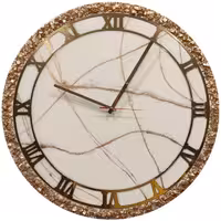 ساعت دیواری رزینی مدل ماربل سفید