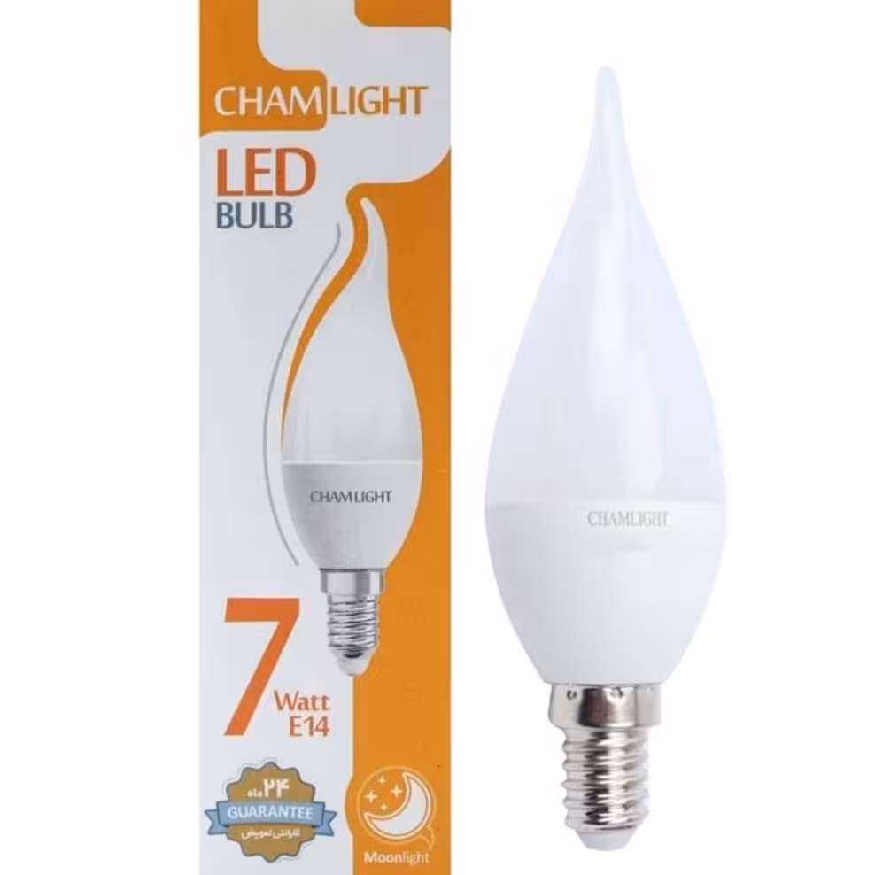 لامپ اشکی 7 وات سفید . لامپ 7 وات ال ای دی اشکی چم لایت (24 ماه گارانتی تعویض) . لامپ لوستر