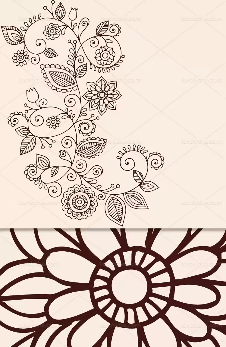 وکتور المان گل و بته سنتی | گرافیک با طعم تربچه