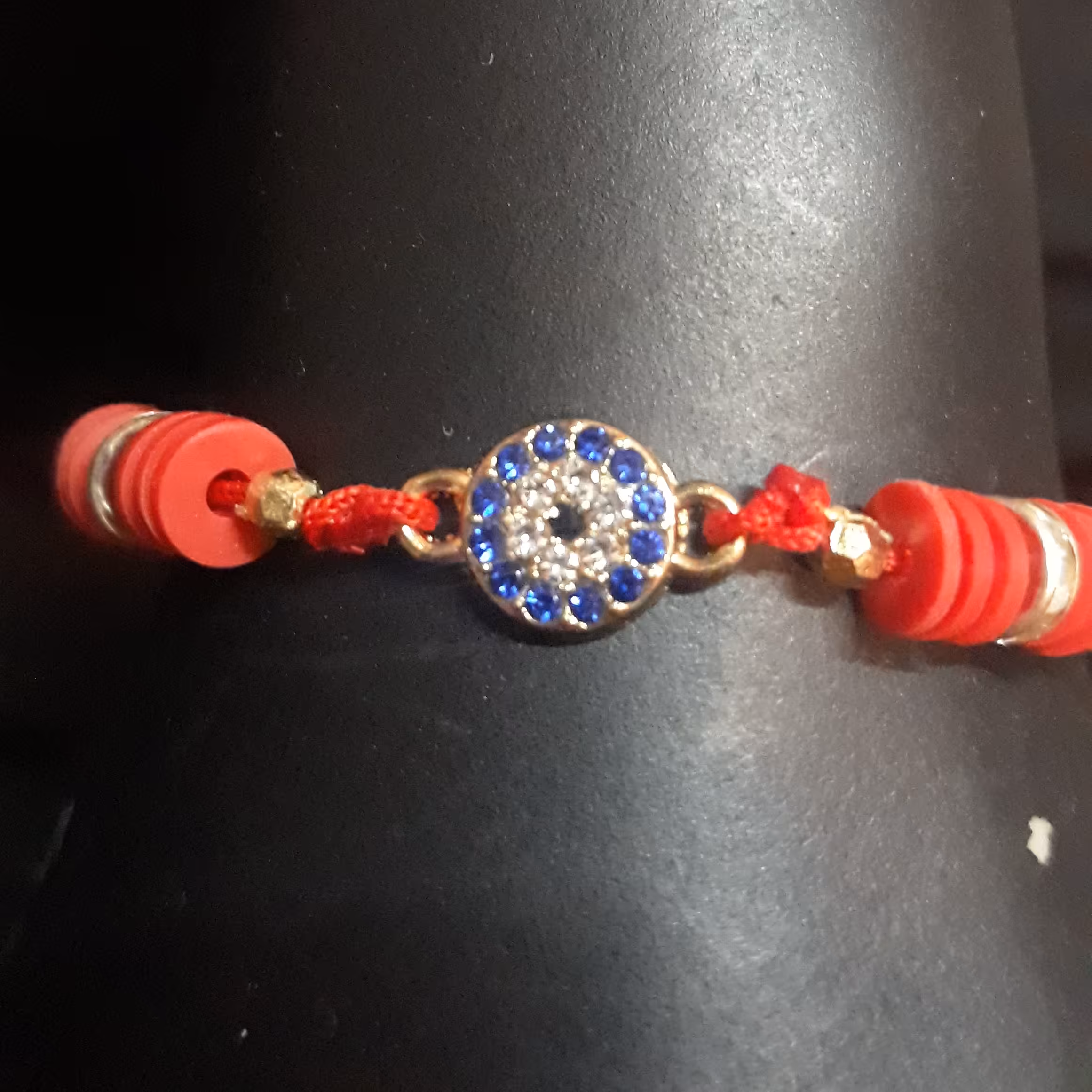 دستبند کشی پلاک چشم نظر دار دخترانه زنانه رنگ قرمز  