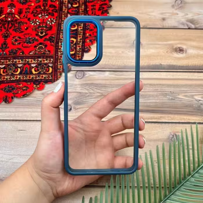 قاب گوشی Galaxy A12- Galaxy M12 سامسونگ اورجینال دورسیلیکونی شفاف   آبی کد 75963