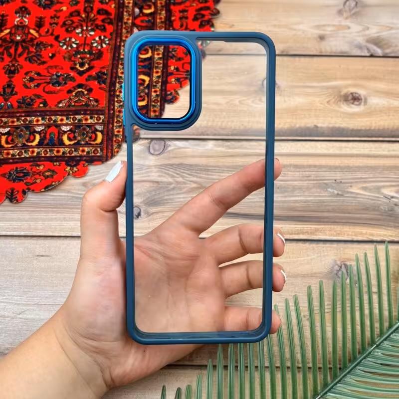 قاب گوشی Galaxy A12- Galaxy M12 سامسونگ اورجینال دورسیلیکونی شفاف   آبی کد 75963
