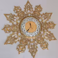 ساعت دیواری مدل گل آفتابگردان برنز