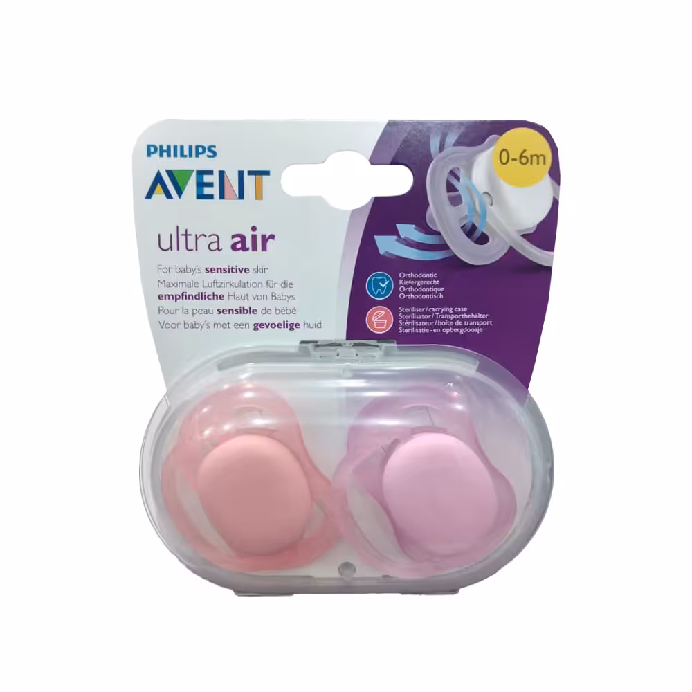 پستانک الترا ایر 0 تا 6 ماه صورتی فیلیپس اونت avent