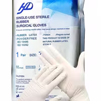 دستکش جراحی استریل بدون پودرسایز7.5 اچ دی HD
 بسته  50 عددی
