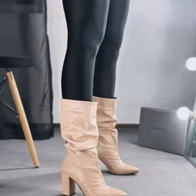 نیم بوت طرح چروک نوک تیز