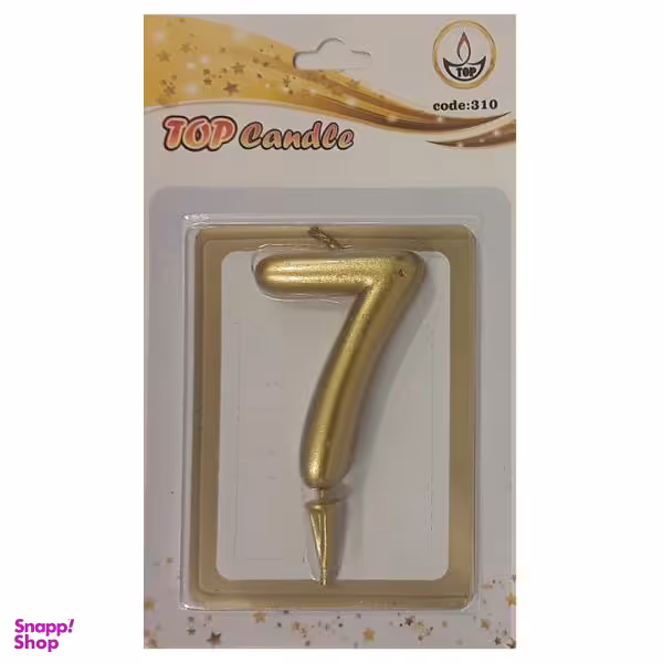 شمع تولد مدل متالیک عدد 7
