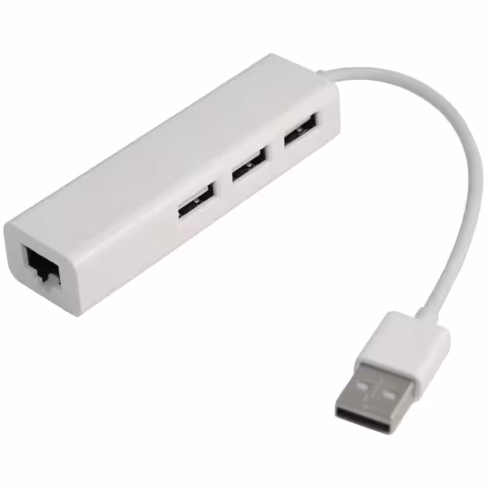 تبدیل USB به LAN و هاب 3 پورت USB شرکت اپل (USB to LAN-USB APPLE)