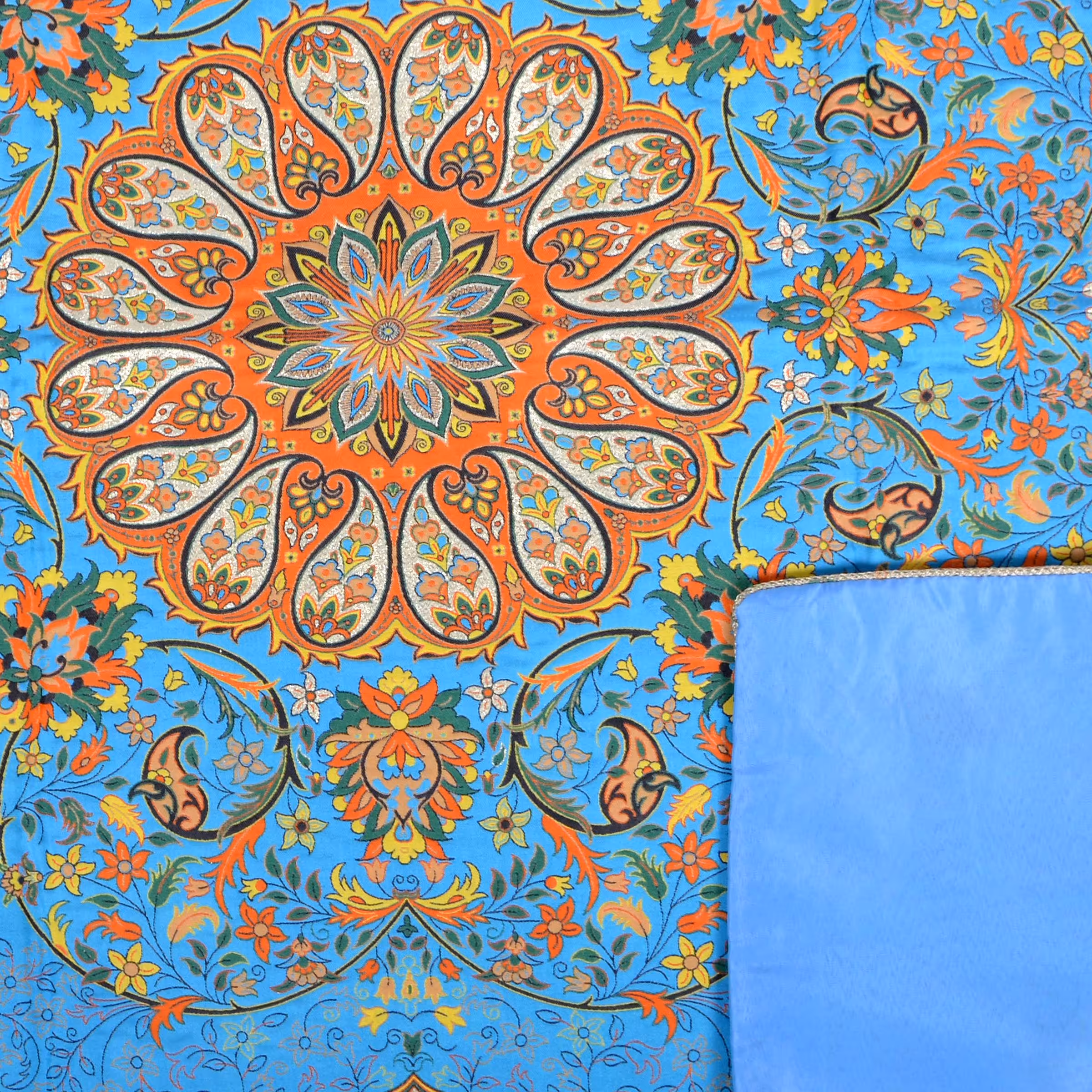 رومیزی ترمه،طرح افشار،ابریشم مصنوعی،تراکم 170