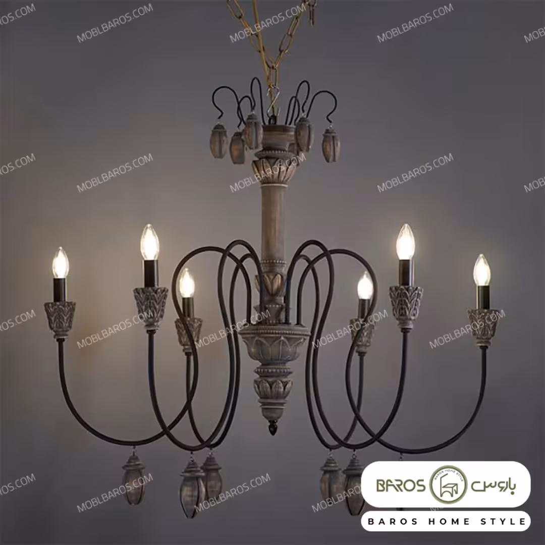 لوستر پذیرایی مدل گوشواره 6 شعله