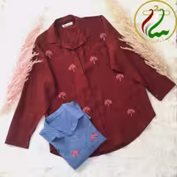 شومیز آستین بلند جلو دکمه نخی