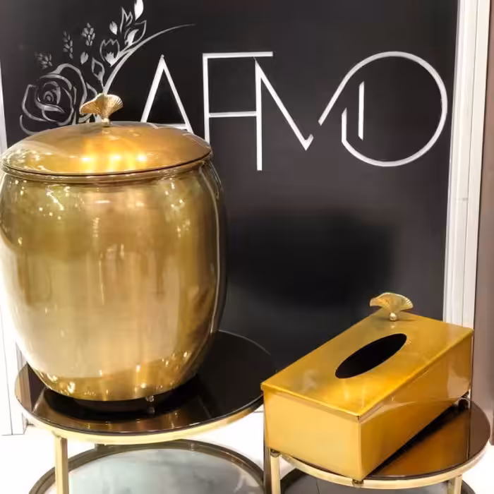 ست سطل و جا دستمال فلزی زیتونی