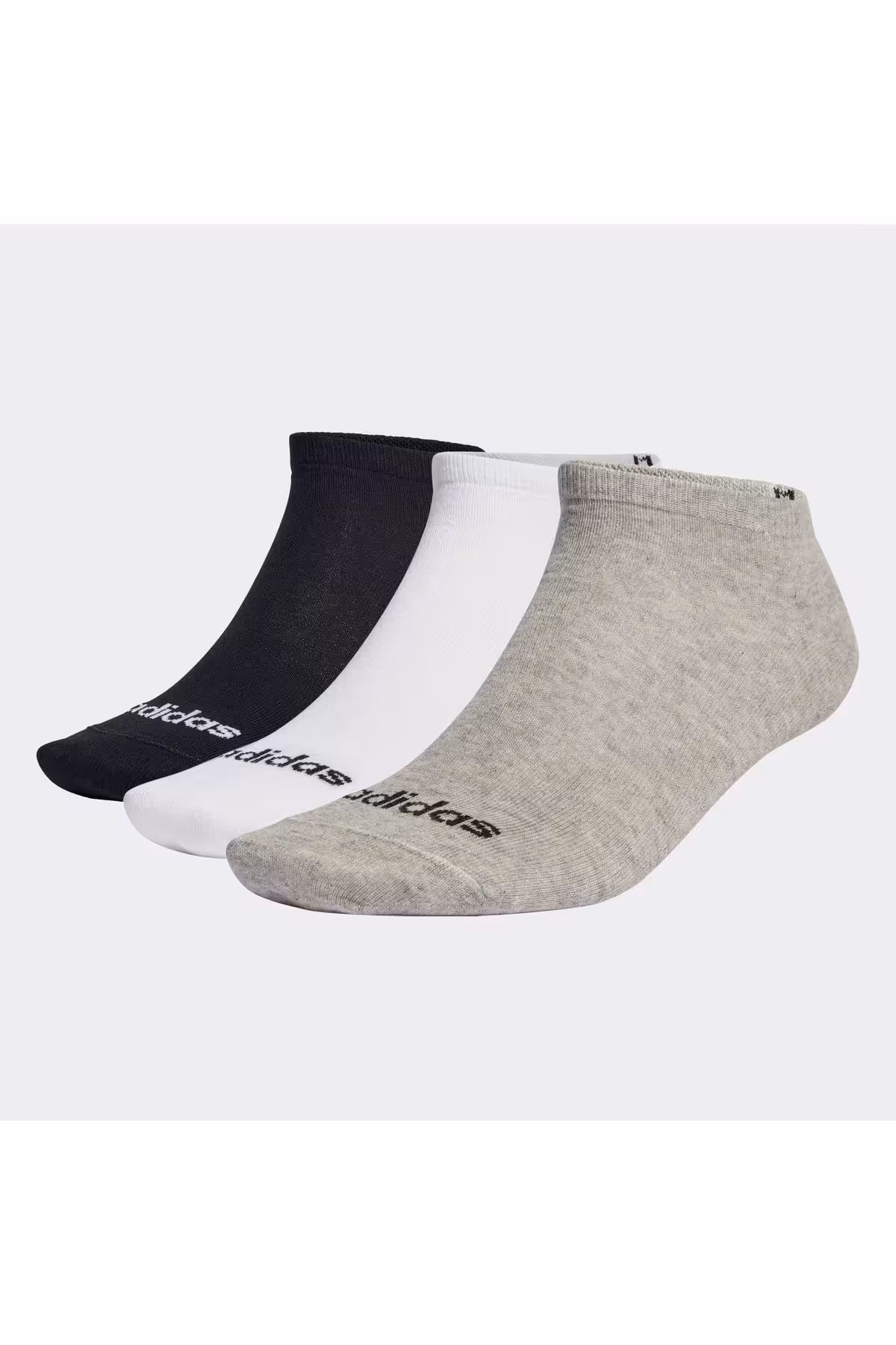 جوراب ورزشی خاکستری مردانه و زنانه دستبند خطی نازک 3 دوبله adidas