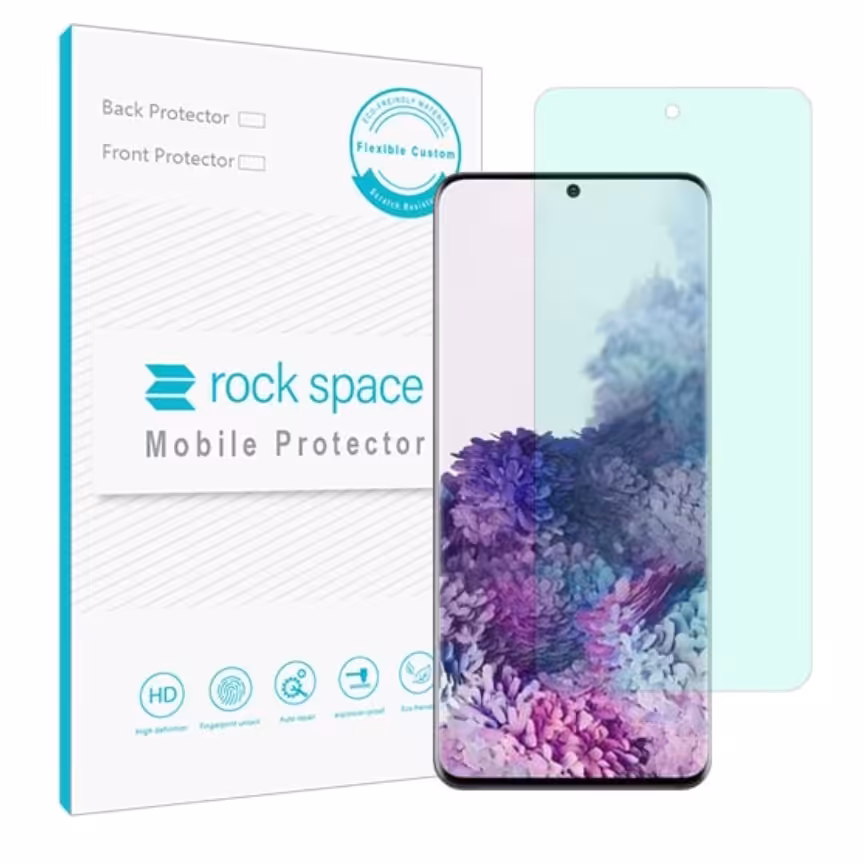 گلس سامسونگ s20 مدل نانو هیدروژل گرین لایت برند راک اسپیس