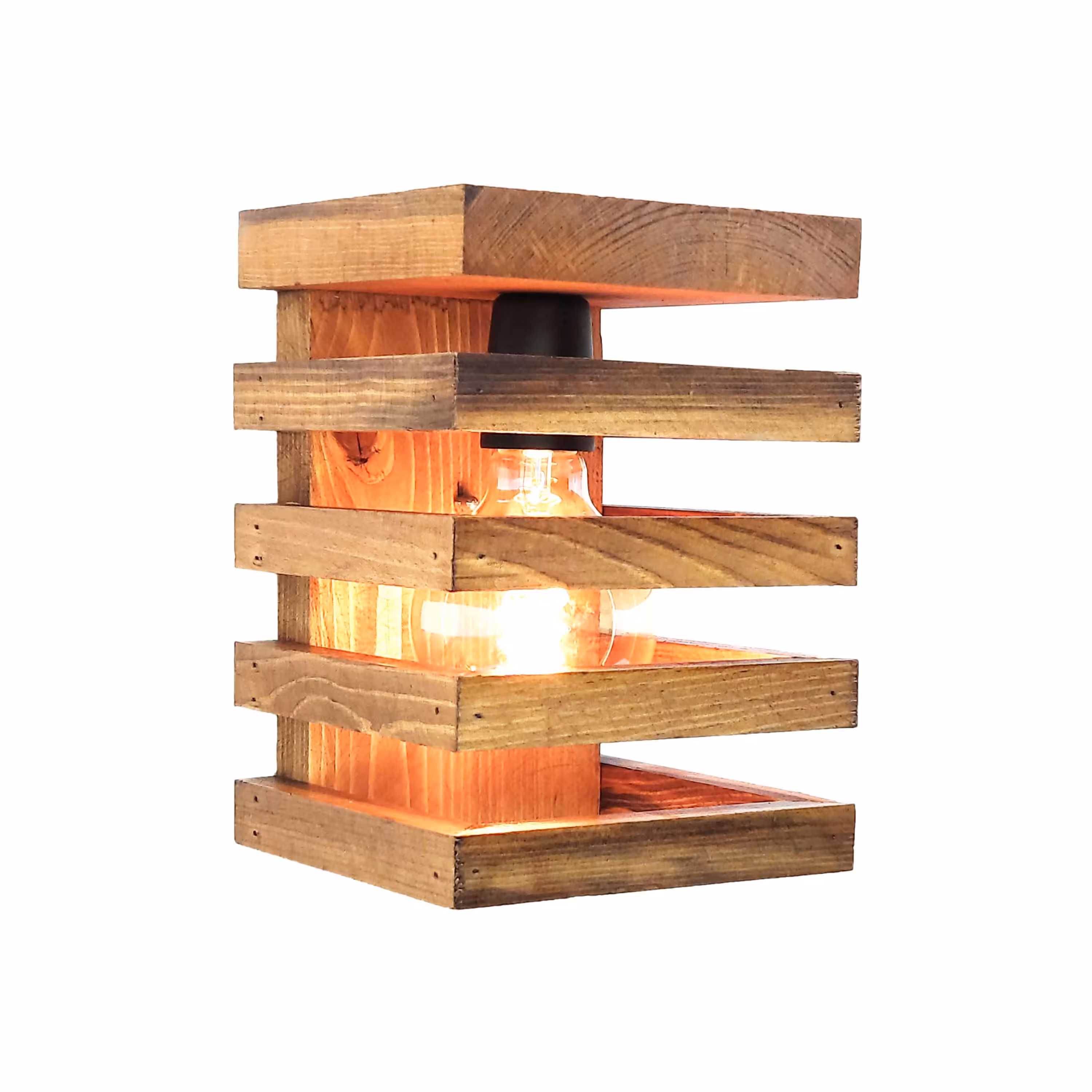 چراغ دیواری چوبی شیاردار مدل W-90