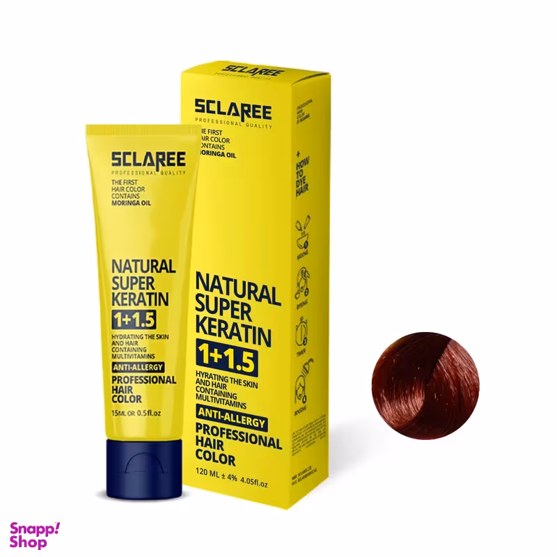 رنگ مو اسکلاره شماره 5.4 رنگ قهوه ای مسی روشن حجم 120 میلی لیتر