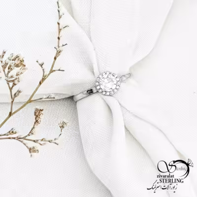 انگشتر نقره تک نگین عیار925 کد 13447