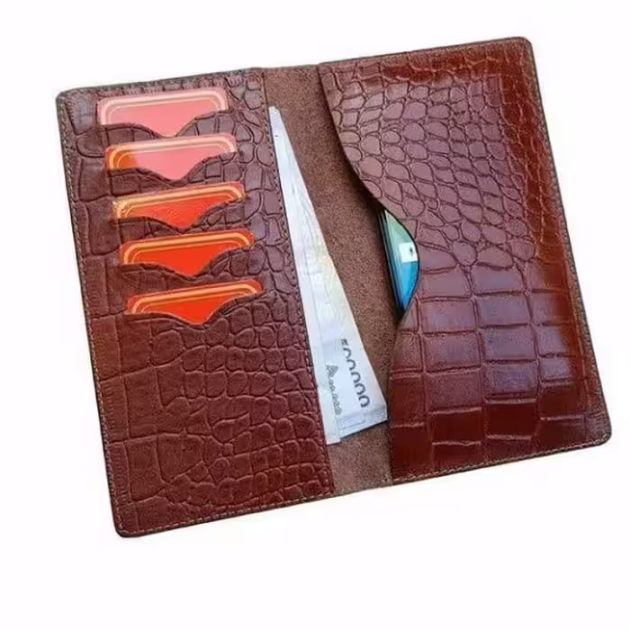 کیف پول و گوشی چرم طبیعی دست دوز کد8732