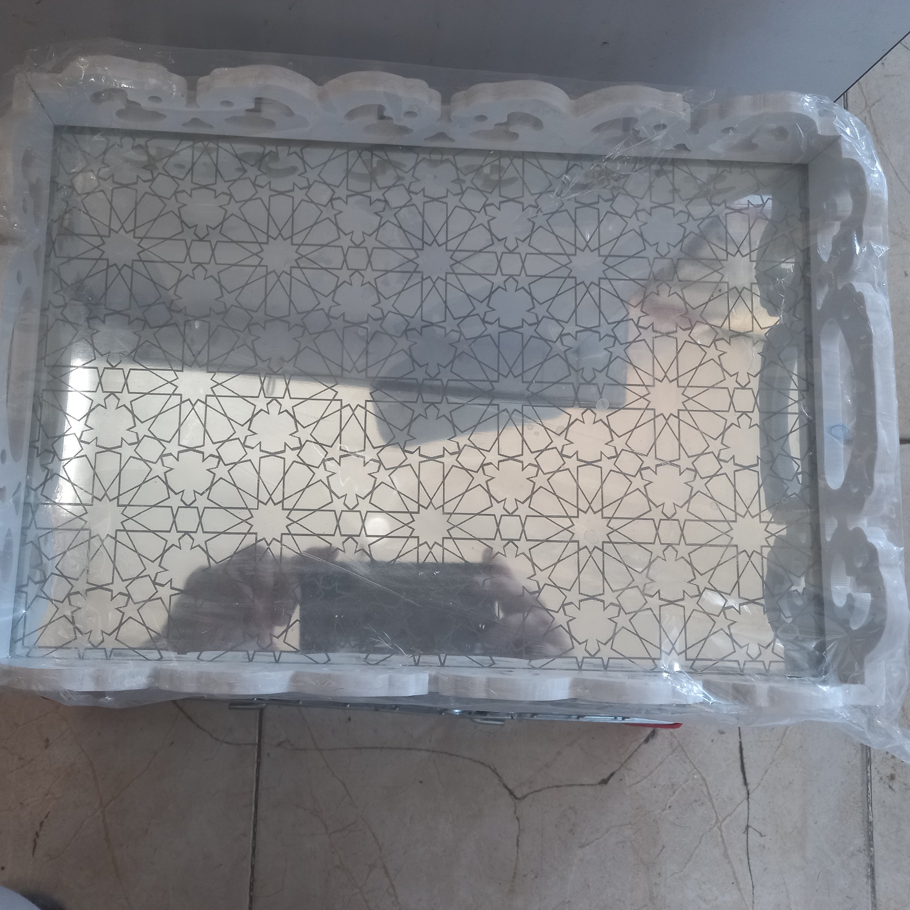 سینی آینه ای گچکاری شده