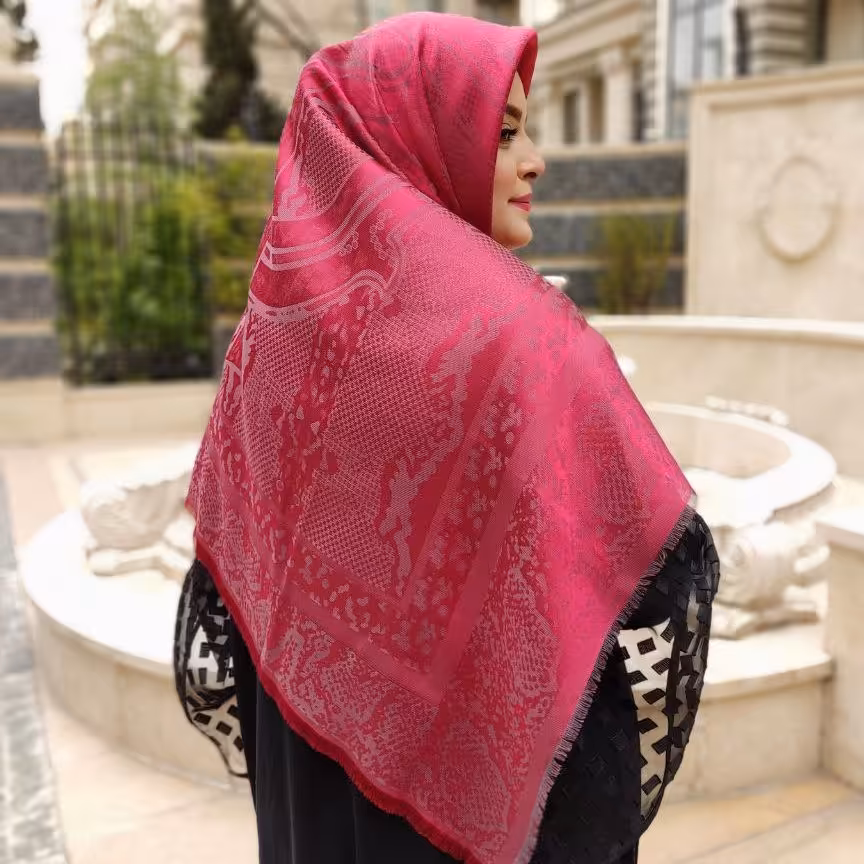 روسری نخ ابریشم ژاکارد 
