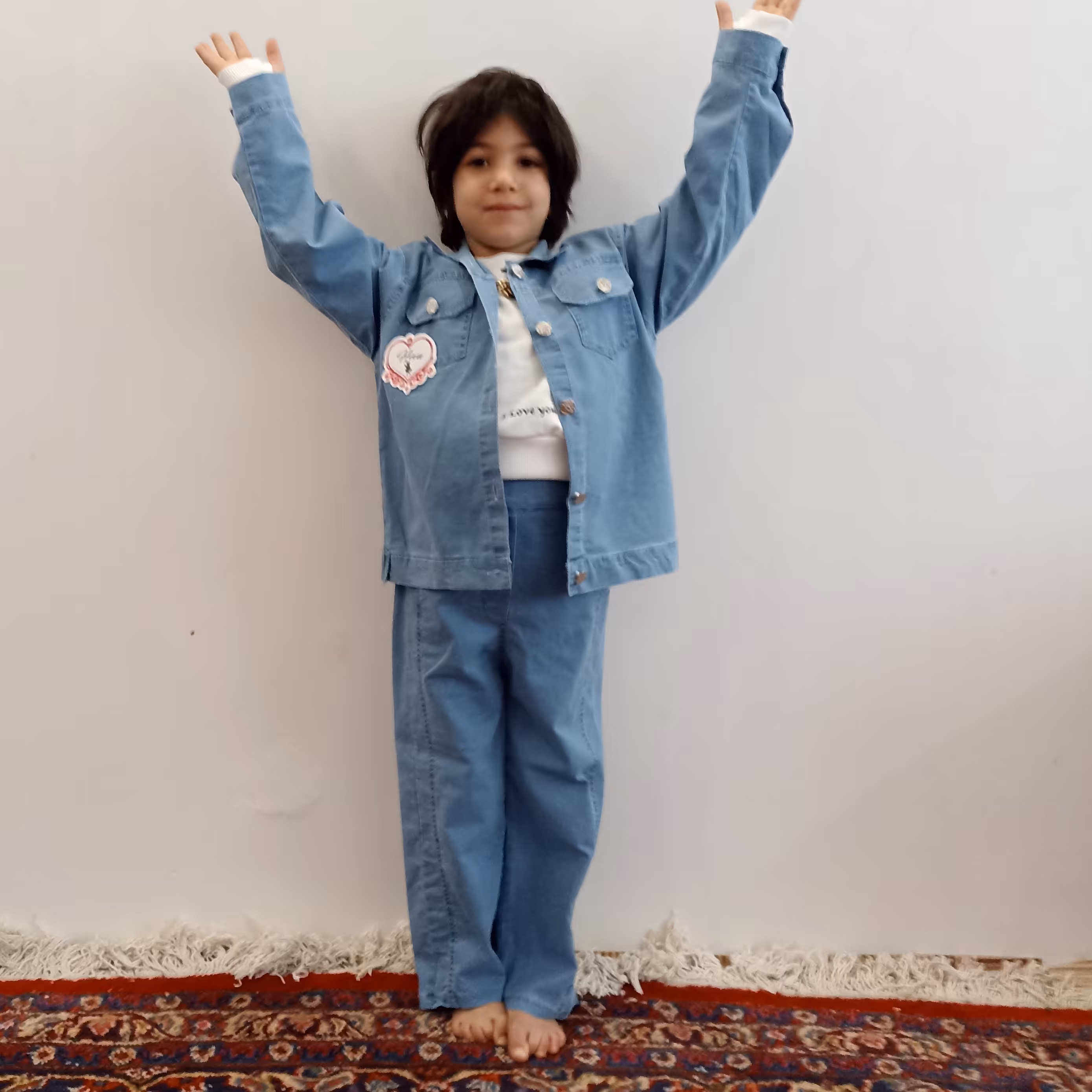ست سه تیکه لی بچگانه در دو رنگ زغالی و ابی سایز بندی