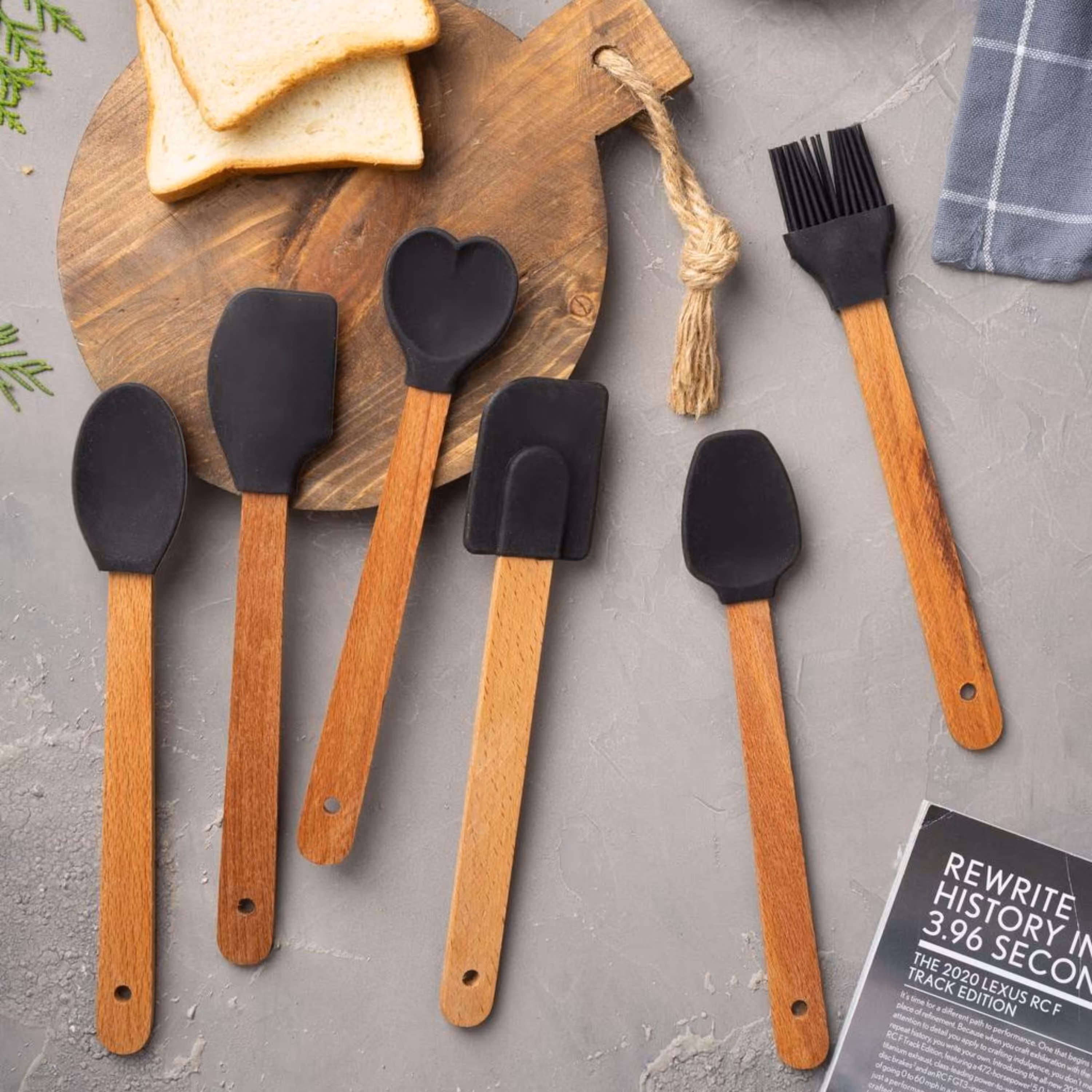 ست 6 عددی نسوز دسته چوبی 