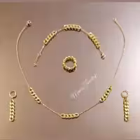 سرویس کارتیر و زنجیر استیل طرح طلا رنگ ثابت