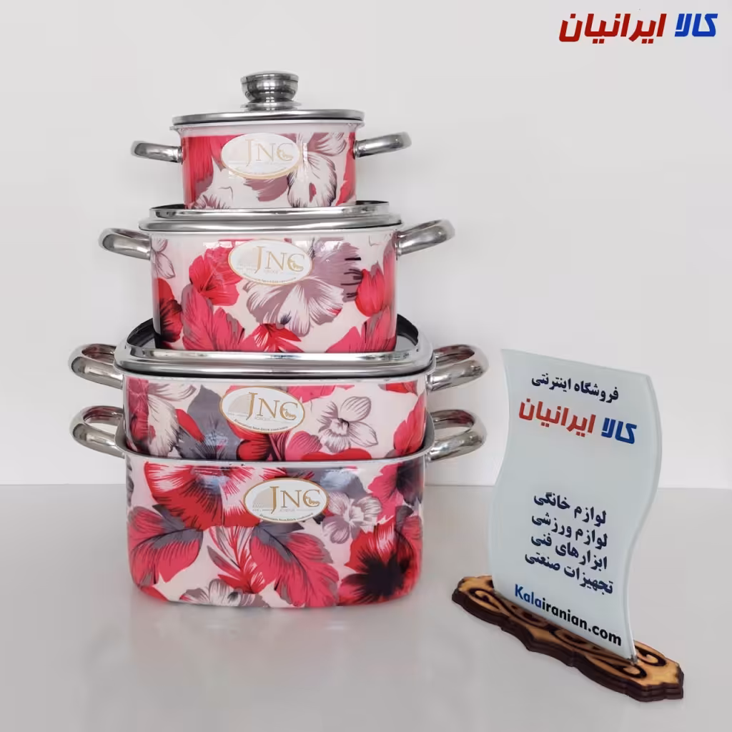 سرویس قابلمه مربعی 7 پارچه گلدار جنوب کد 17