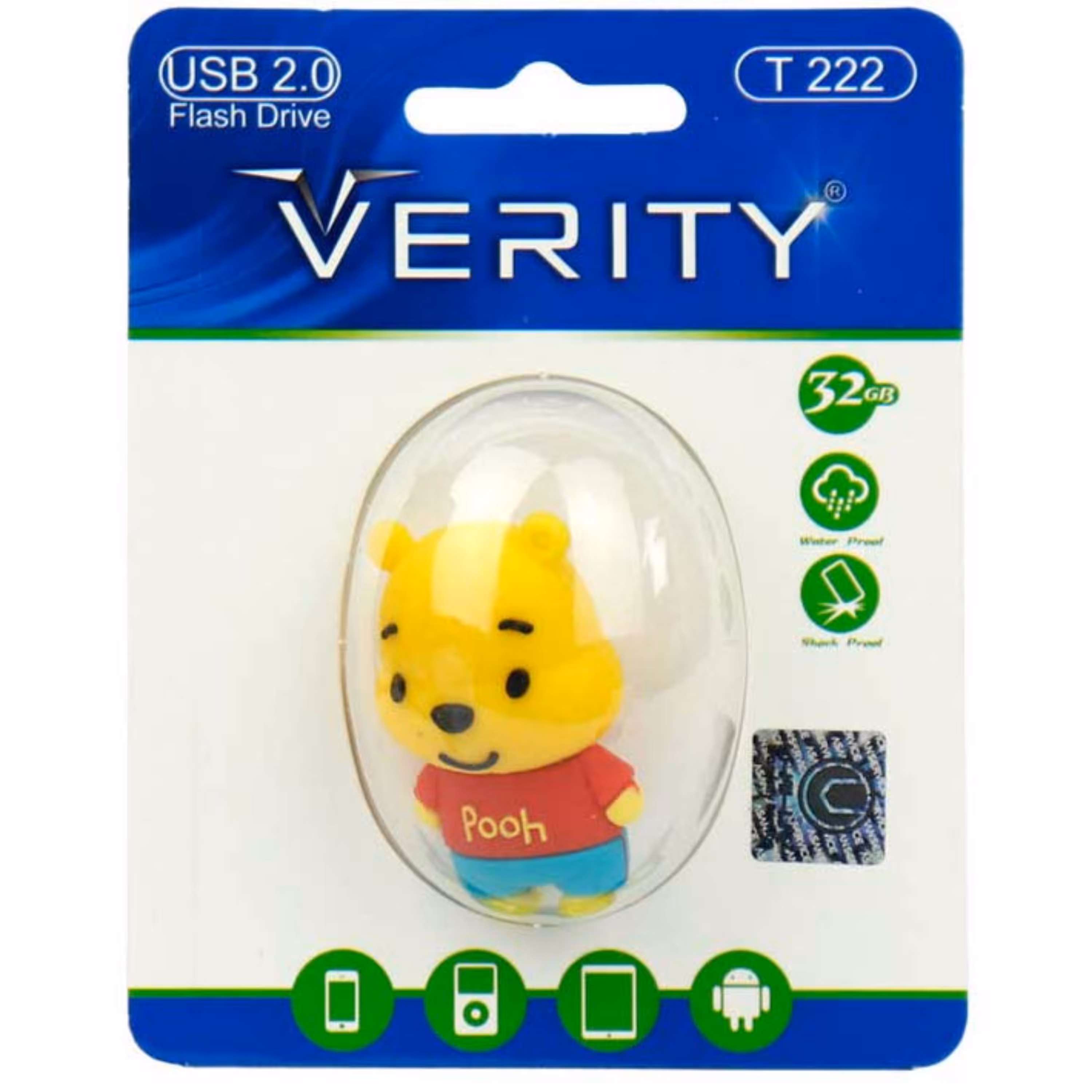فلش 32GB USB 2.0 Verity T222 با گارانتی مادام العمر