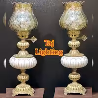 آباژور چراغ  رومیزی مدل رافائلا با لاله شامپاینی (پس کرایه)