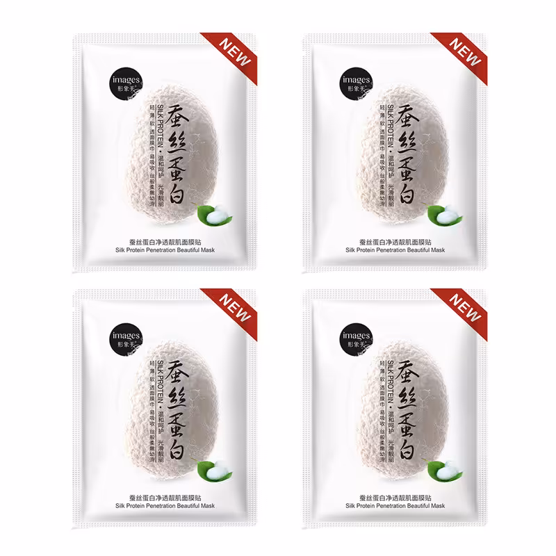 ماسک صورت ایمجز  مدل ابریشم سفید وزن 30 گرم مجموعه 4 عددی