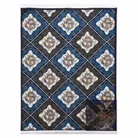 گلیم ماشینی  طرح رزسرمه ای( 1 در  1.5 ) یک و نیم متری 6رنگ وزن 2کیلوگرم