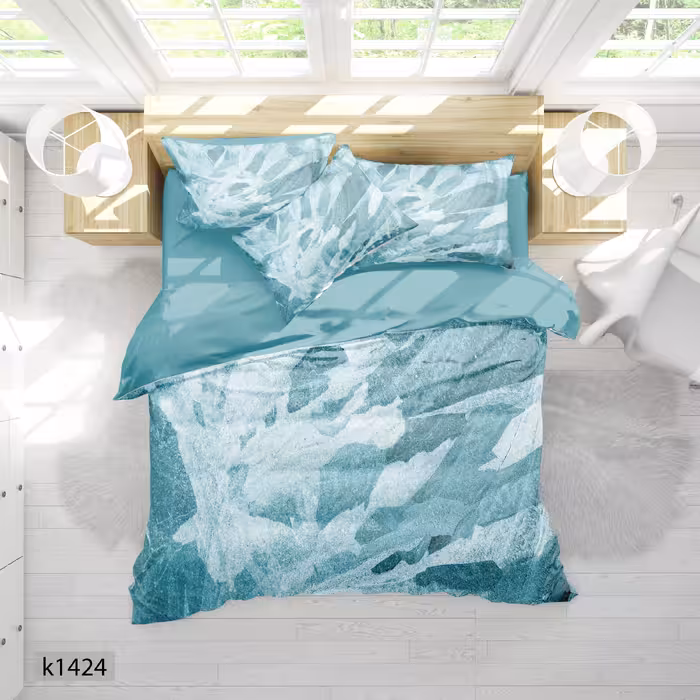 ست رو تختی چاپی 6 تیکه کالیفرنیا دو نفره   کد1424