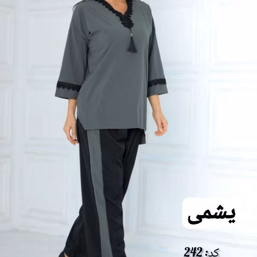 تونیک شلوار مدل یقه سنتی از سایز 38تا 48 ارسال رایگان
