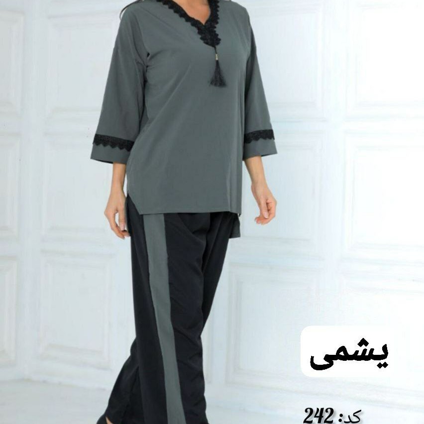 تونیک شلوار مدل یقه سنتی از سایز 38تا 48 ارسال رایگان