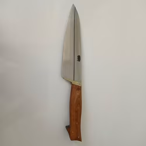 چاقو راسته فولادی بزرگ دسته چوبی زنجان طرح کبوتر