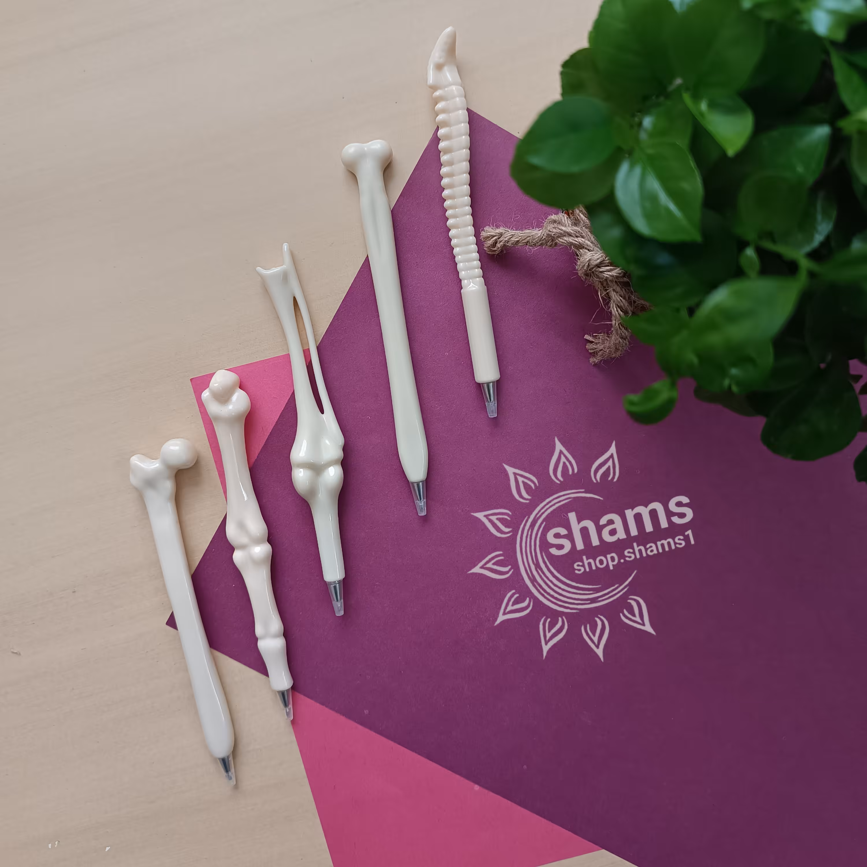 رواننویس    رواننویس طرح استخوان  خودکار استخوانی رنگ جوهر ابی دارای پنج طرح مختلف