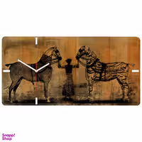 ساعت دیواری چارگوش طرح دو اسب مدل RC05