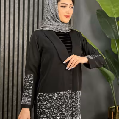 مانتو کتی زنانه کرپ مدل کت مازراتی پر نگین 6053