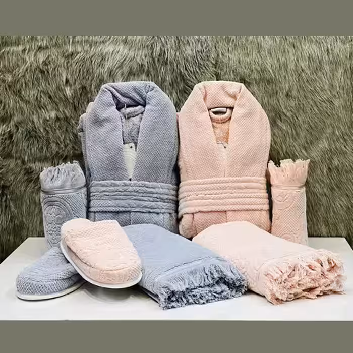 ست 10 پارچه حوله عروس و داماد bello