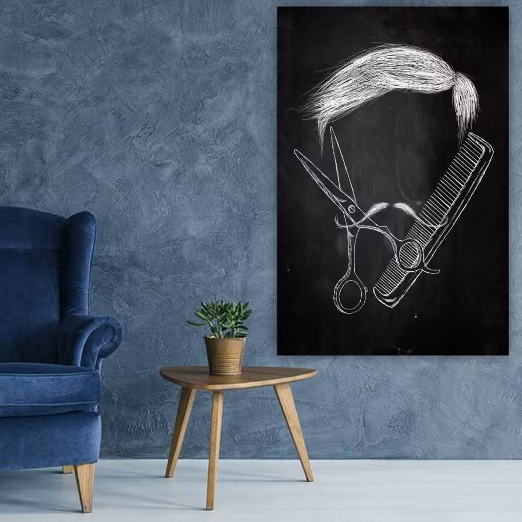 پوستر پارچه ای طرح آرایشگاه مردانه مدل SDP70