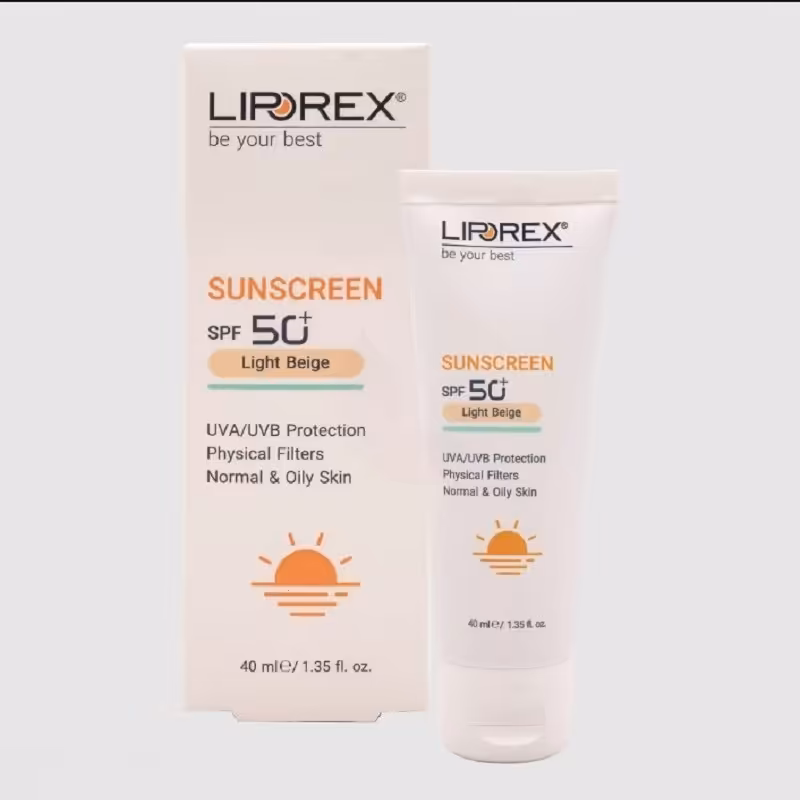 کرم ضد آفتاب پوست نرمال تا چرب لیپورکس (Liporex) بژ روشن 1